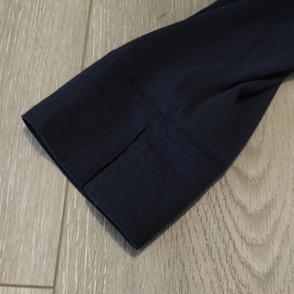 Dark Navy Blue 3/4 Sleeve Button Down Shirt - Picture 8 of 12